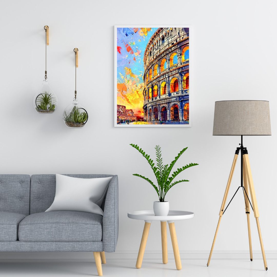 Vibrant Colosseum at Sunset