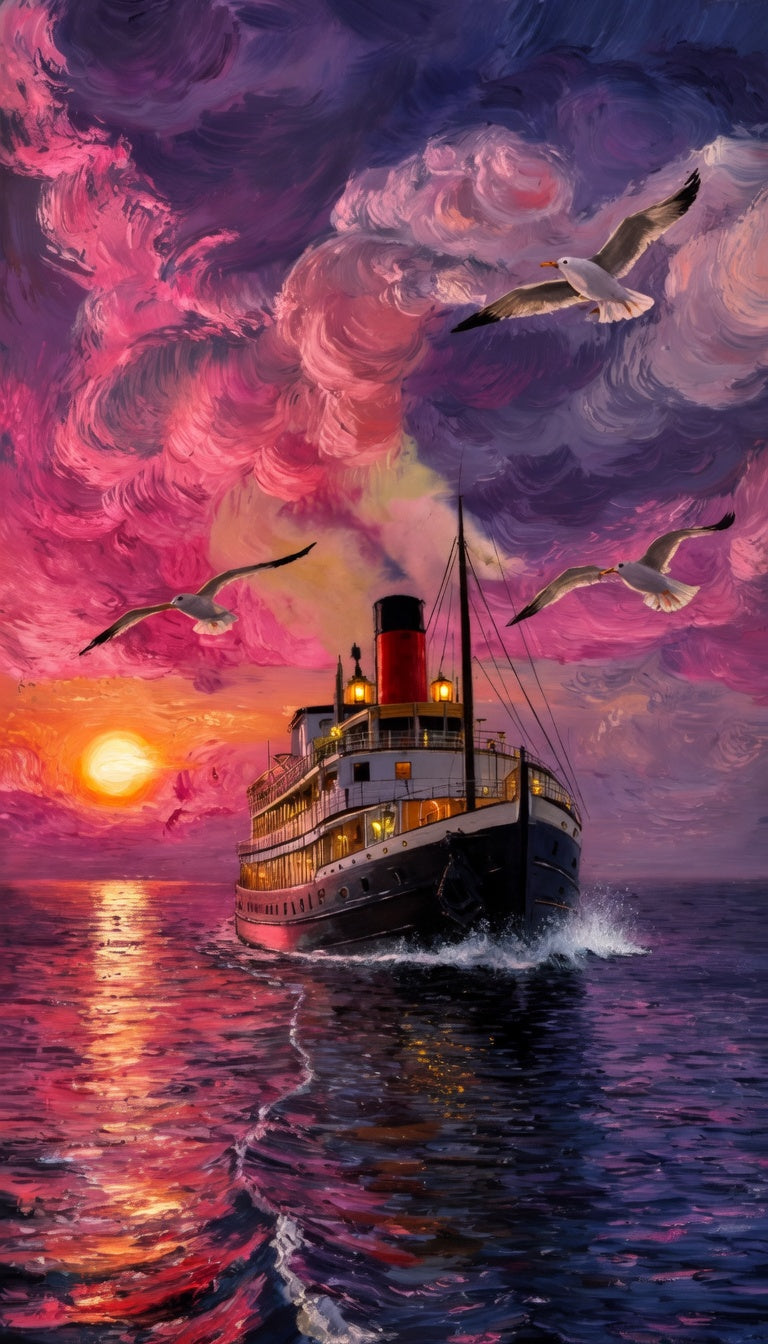 Magenta Twilight Steamship