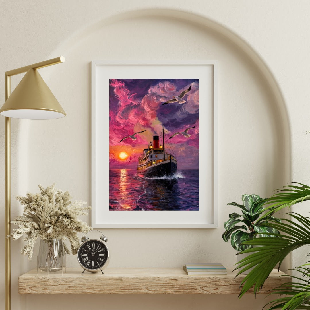 Magenta Twilight Steamship
