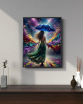 Cosmic Walk with Starlit Umbrella