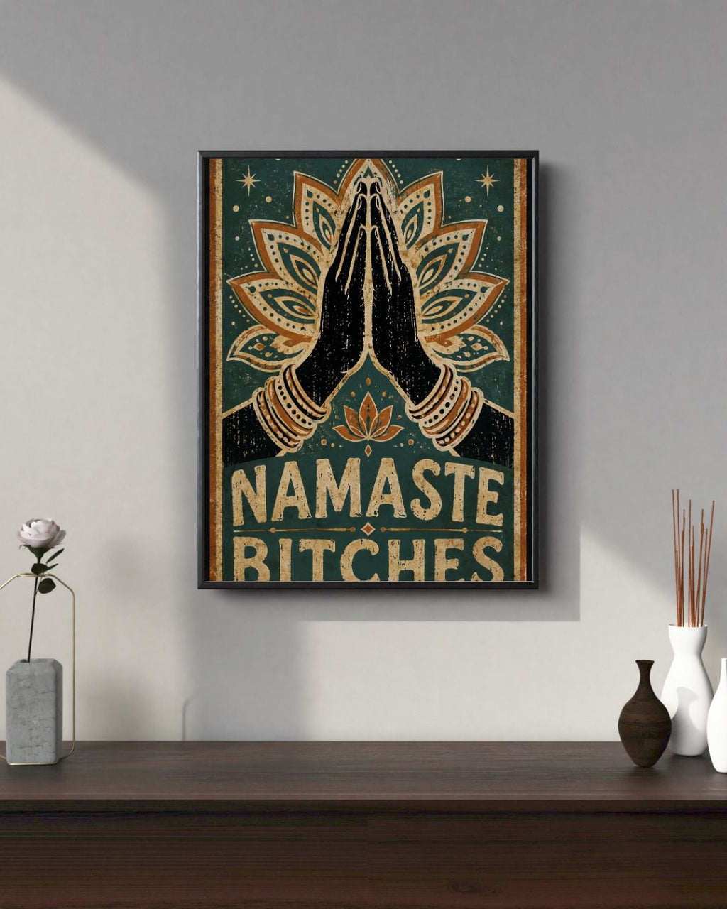 Namaste Bitches - Vintage Yoga Poster