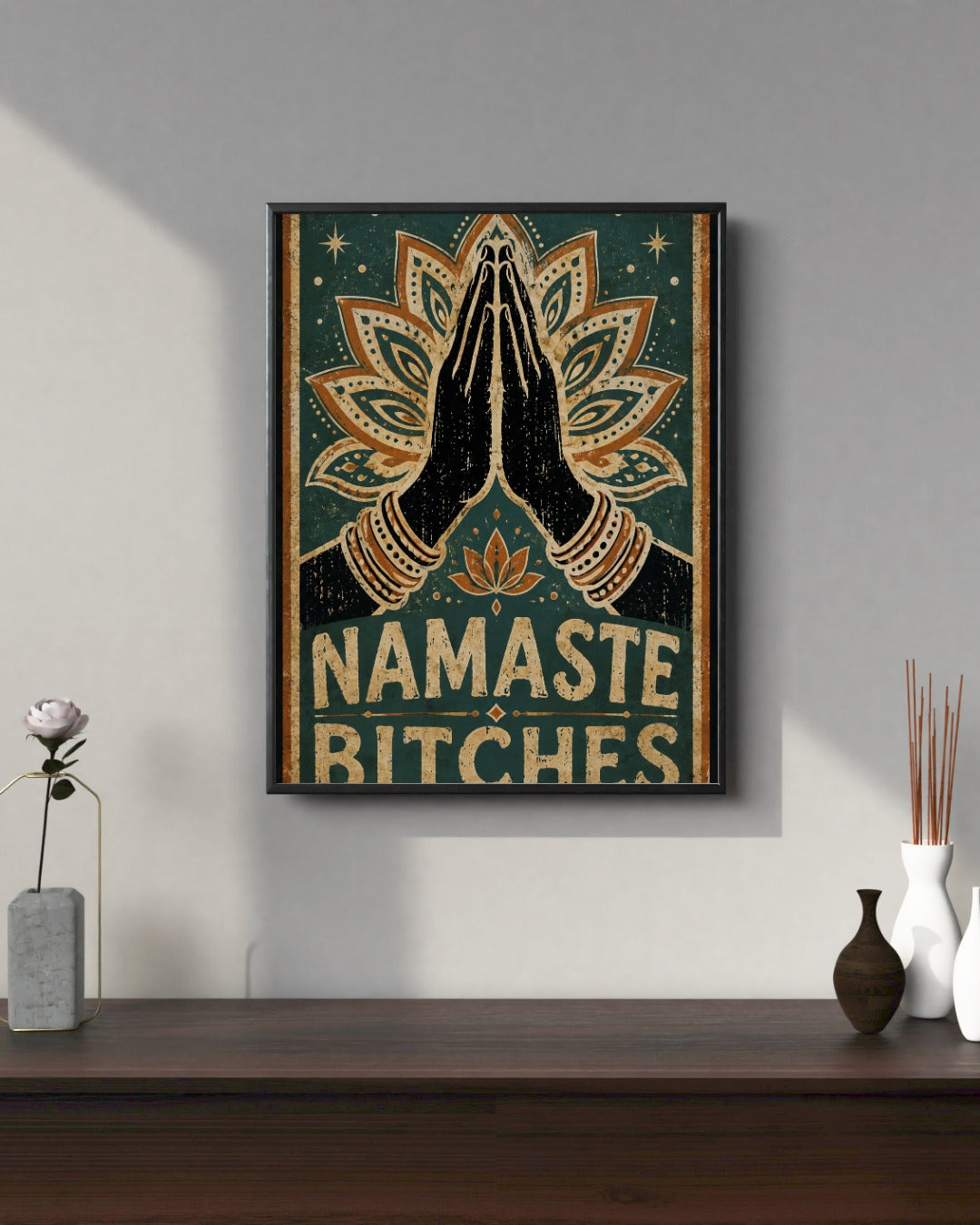 Namaste Bitches - Vintage Yoga Poster