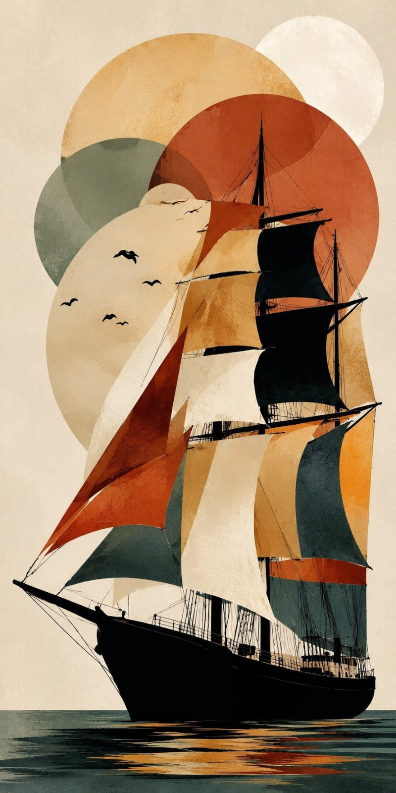 Abstract Voyage at Sunset