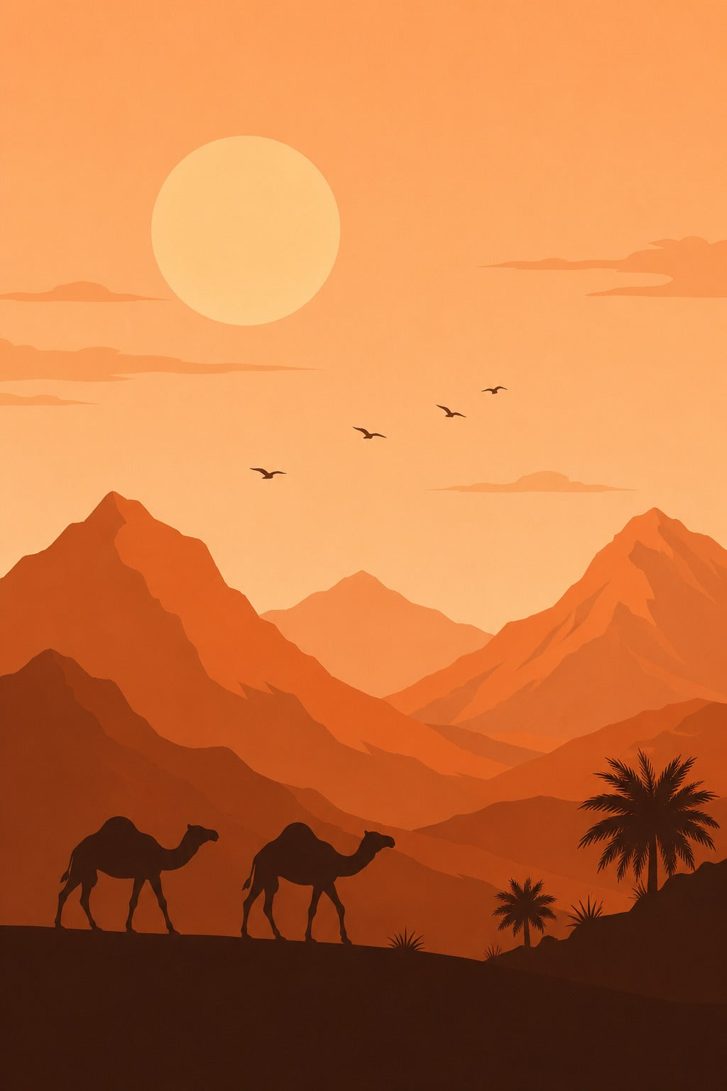 Desert Caravan at Dusk